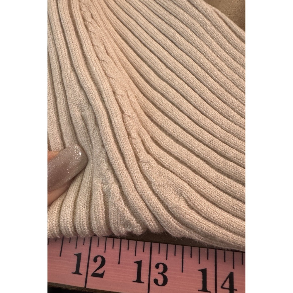 Y2K Womens Small Top Tan Ribbed Knit Slim 90s Fit Square Neck Black Trim Layers - Picture 6 of 7
